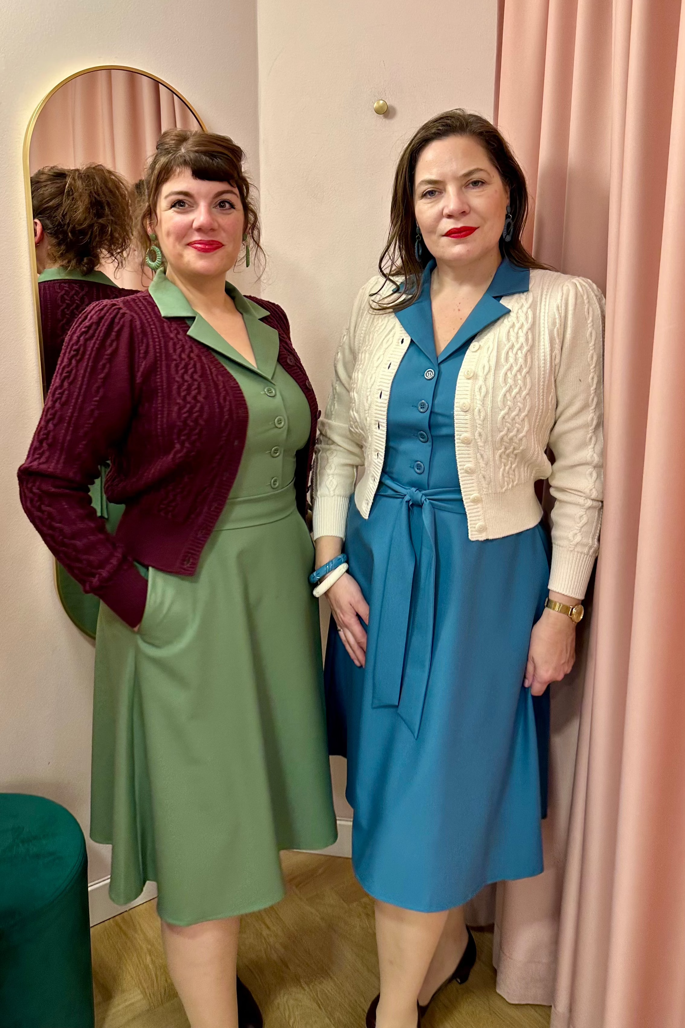 1940s style Betty shirt dress in Air Force Blue from Daisy Dapper