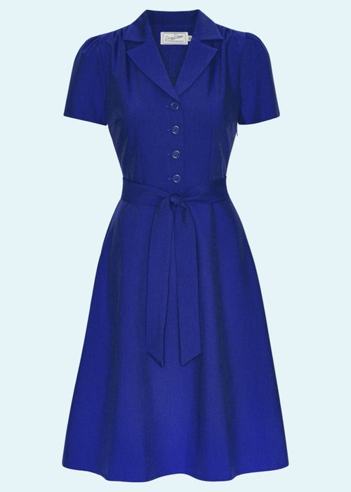 Betty short sleeve shirt dress - royal blue