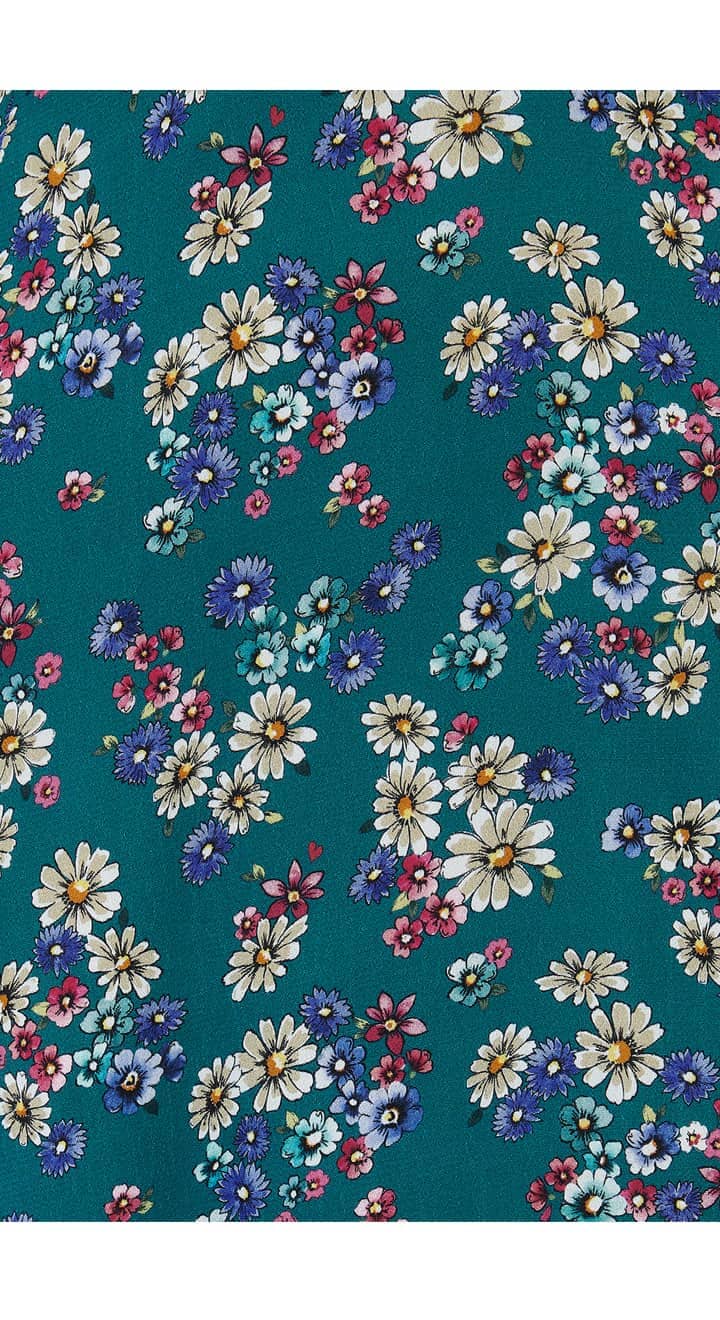 Betty Tea dress, A-line kjole i petroleum med marguerit print Kjoler Weekend Doll 