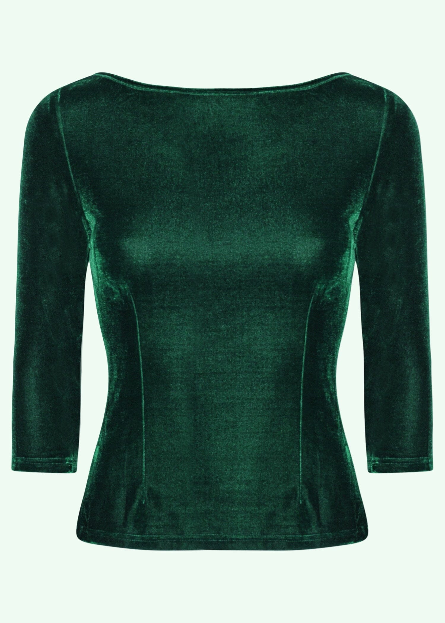 Boatneck vendbar top i grøn velour jersey top Daisy Dapper 