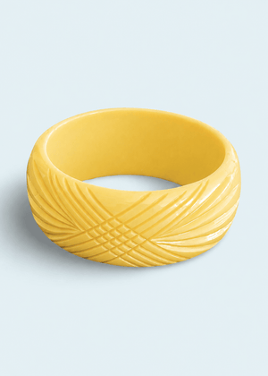 Bredt armbånd i vintage stil - lys gul armbånd Rock It Rosie 