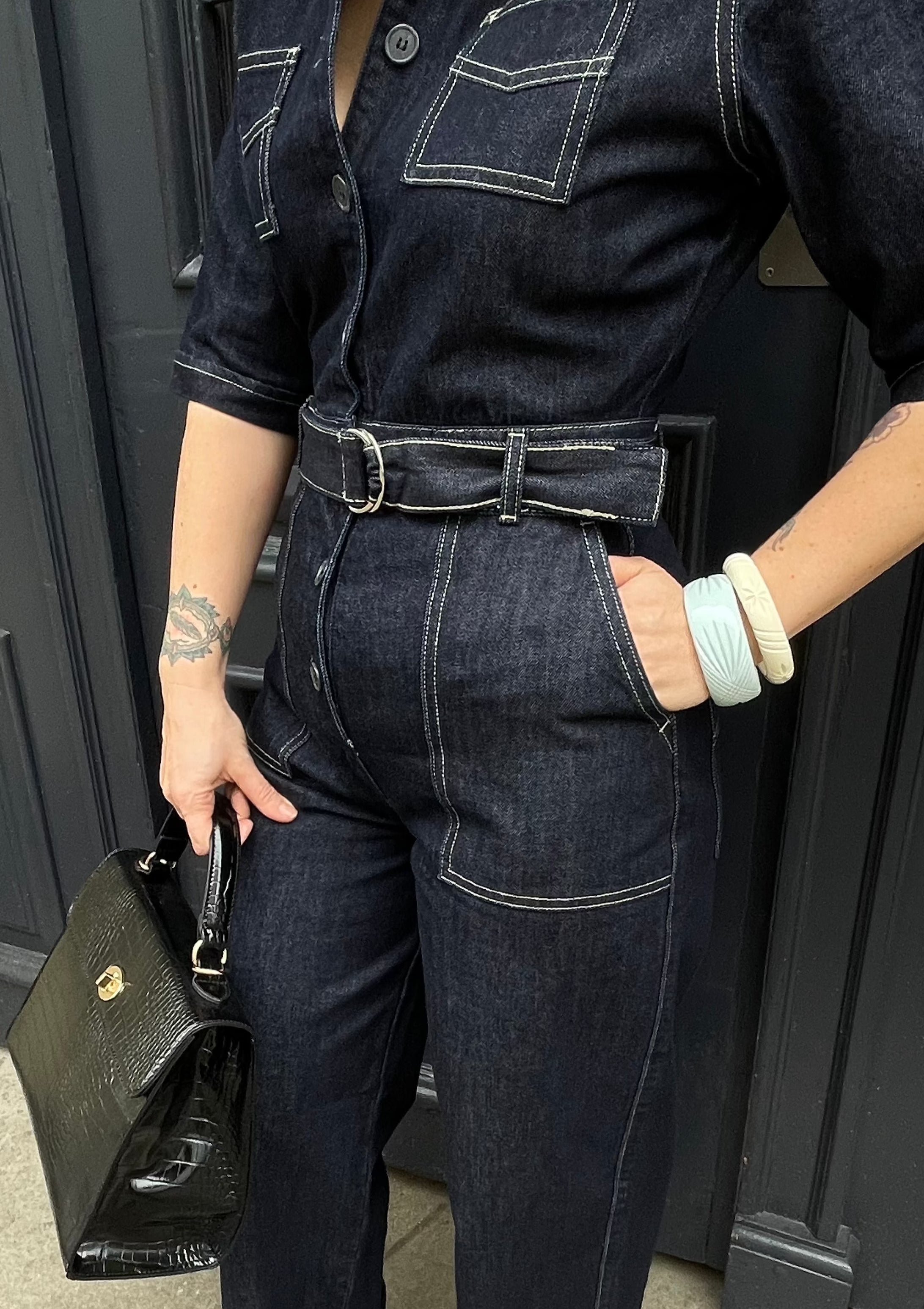 Bredt armbånd i vintage stil, pastel blå Accessories Rock It Rosie 
