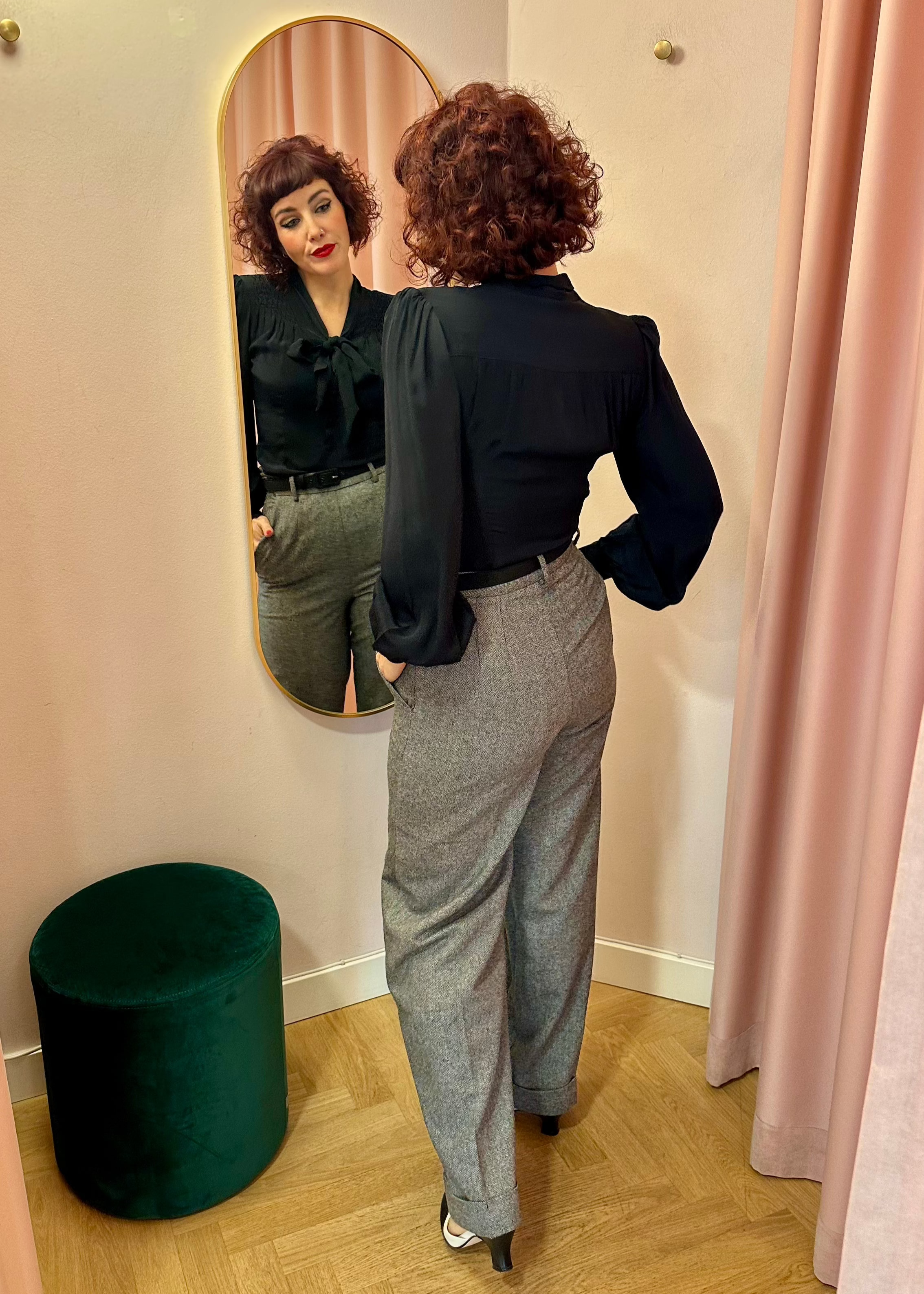 Classic vide bukser i grå uldblanding bukser Weekend Doll 