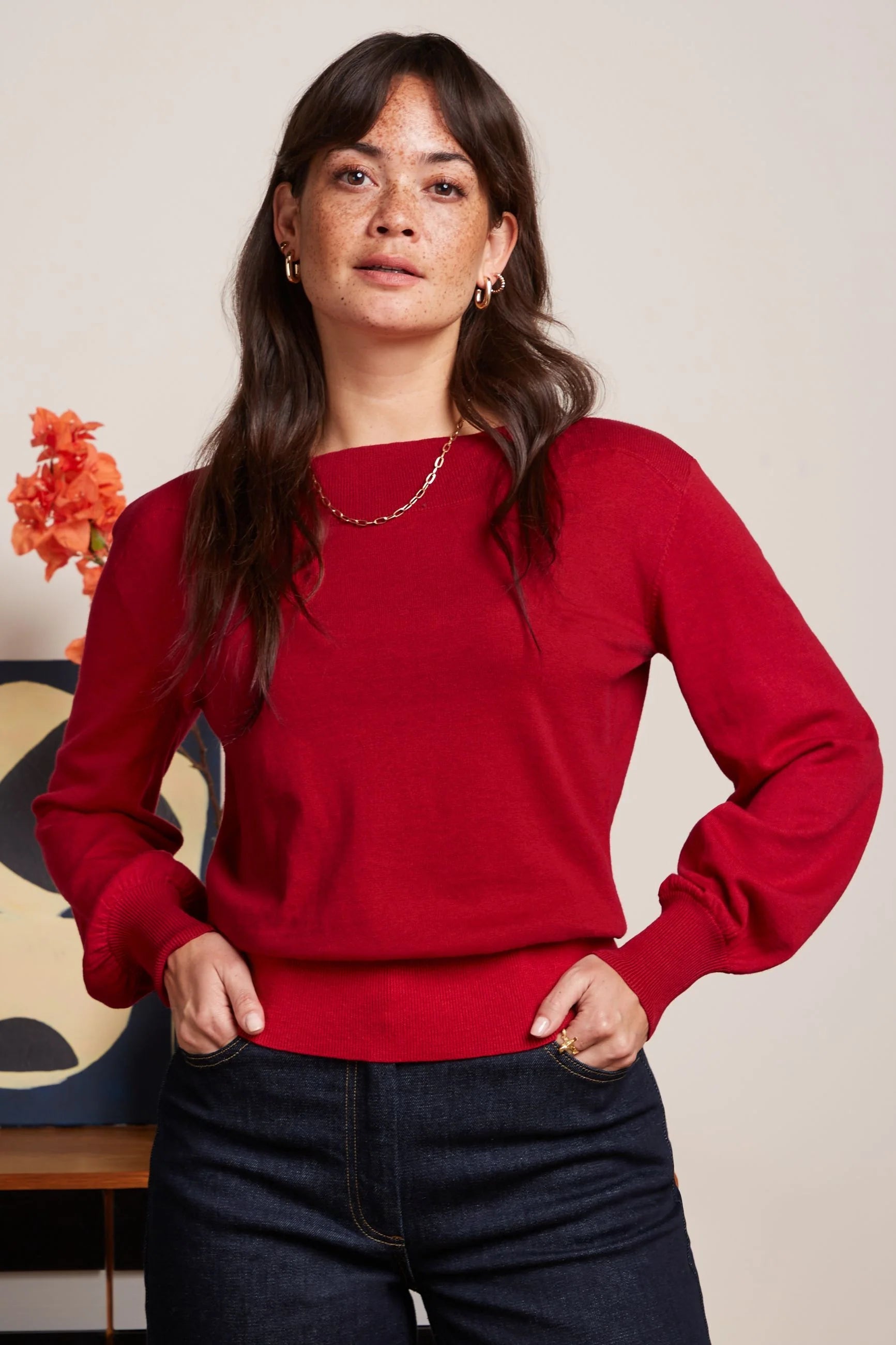 Cybil top Cocoon i Icon red jersey top King Louie 