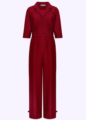 Daisy Dapper: Buksedragt med 3/4 lange ærmer i bordeaux toej Daisy Dapper 