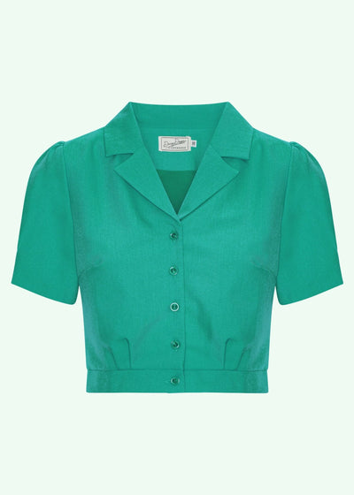 Daisy kortærmet cropped skjorte i aqua grøn kortærmet skjorte Daisy Dapper 