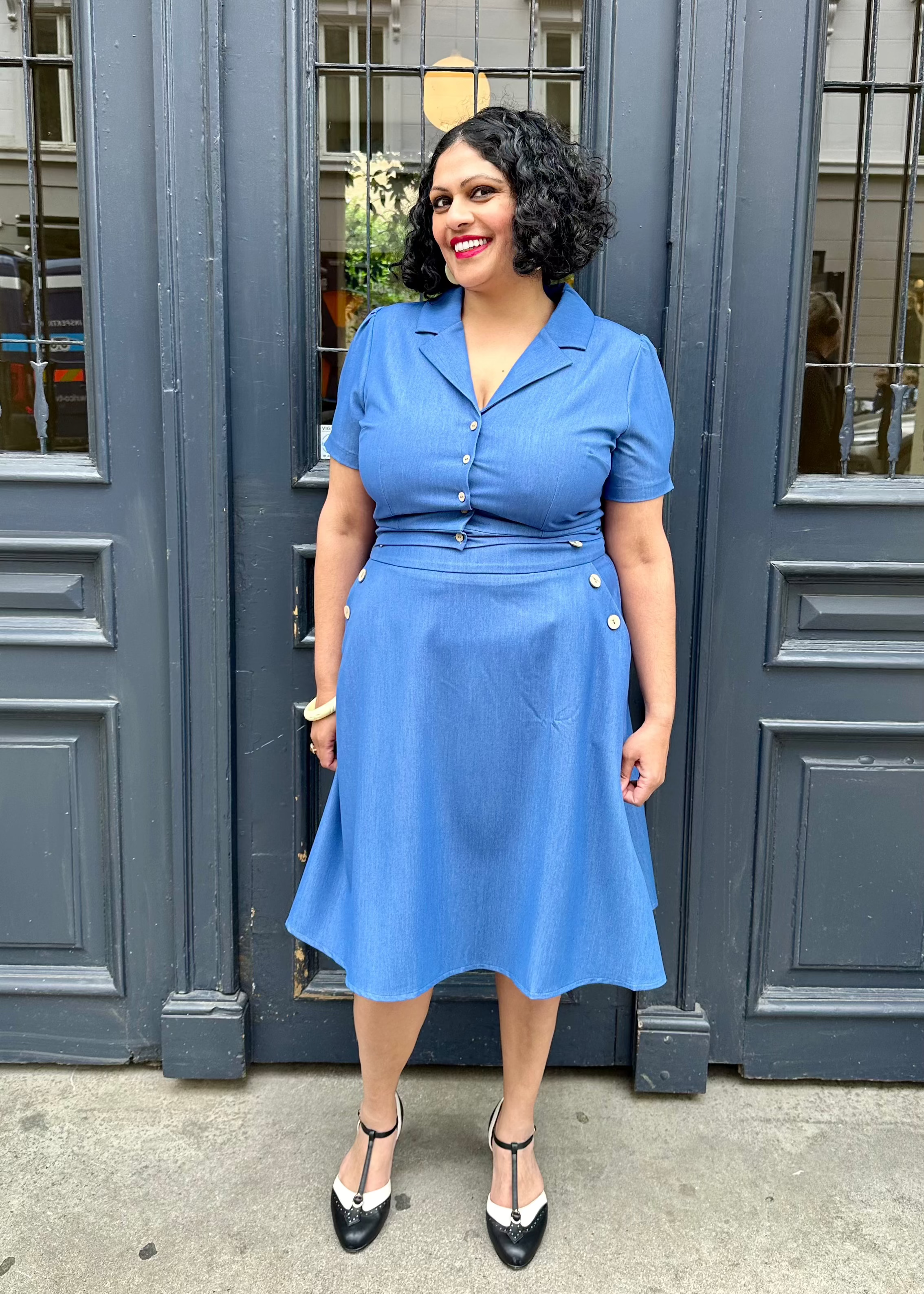 Daisy kortærmet skjorte i denimblå kortærmet skjorte Daisy Dapper 