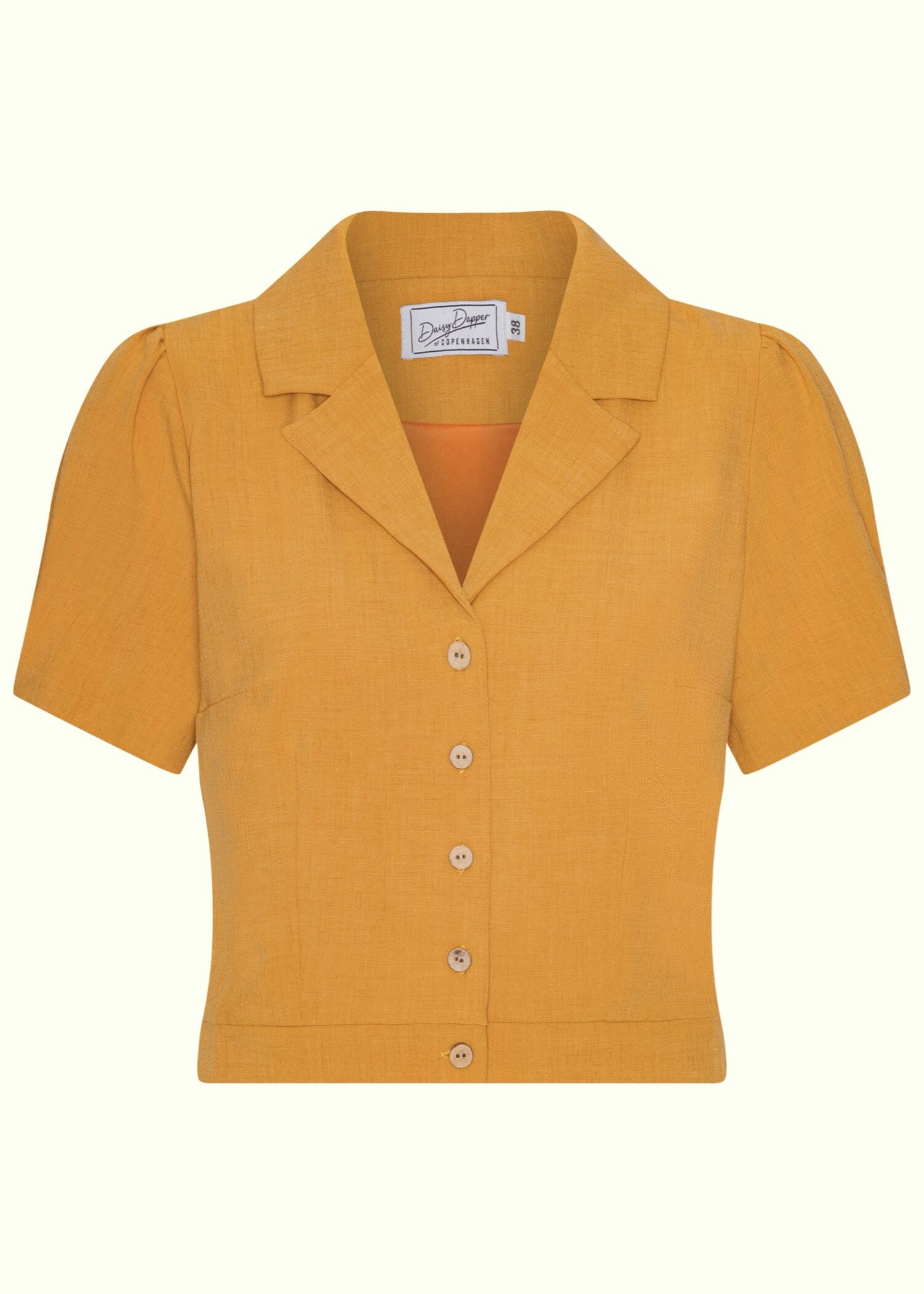 Daisy kortærmet skjorte i lys okker kortærmet skjorte Daisy Dapper 