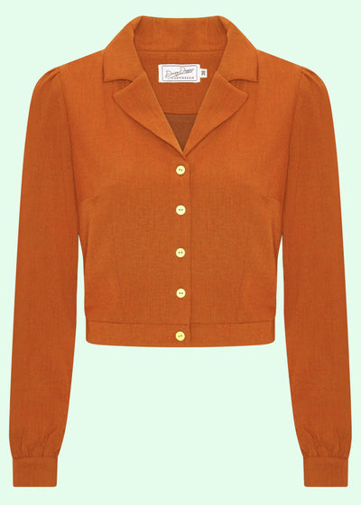 Daisy langærmet skjorte i brændt orange langærmet skjorte Daisy Dapper 