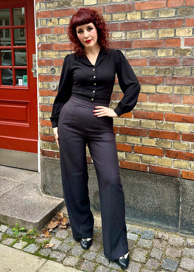 Daisy langærmet skjorte i sort langærmet skjorte Daisy Dapper 