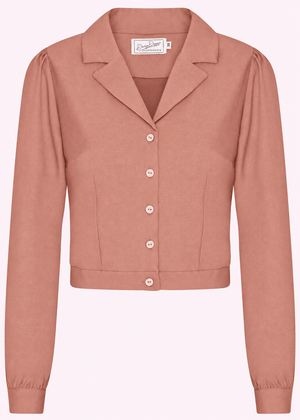 Daisy langærmet skjorte - rose linen look langærmet skjorte Daisy Dapper 