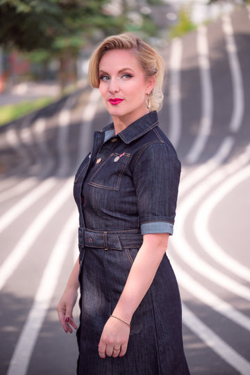 Rumble59 Denim dress in 50 s style