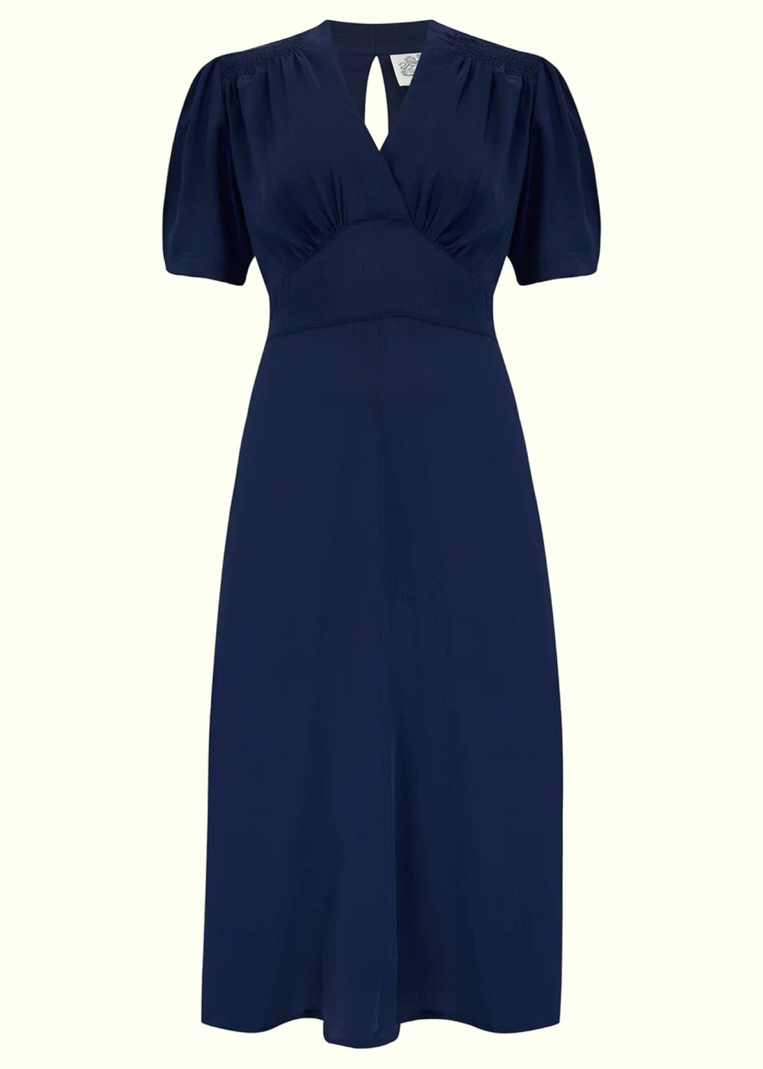 aline navy blue dress Dolores A-line dress in navy from Seamstress of Bloomsbury