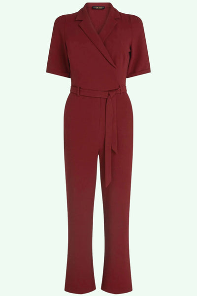 Doris kortærmet buksedragt i bordeaux buksedragt King Louie 