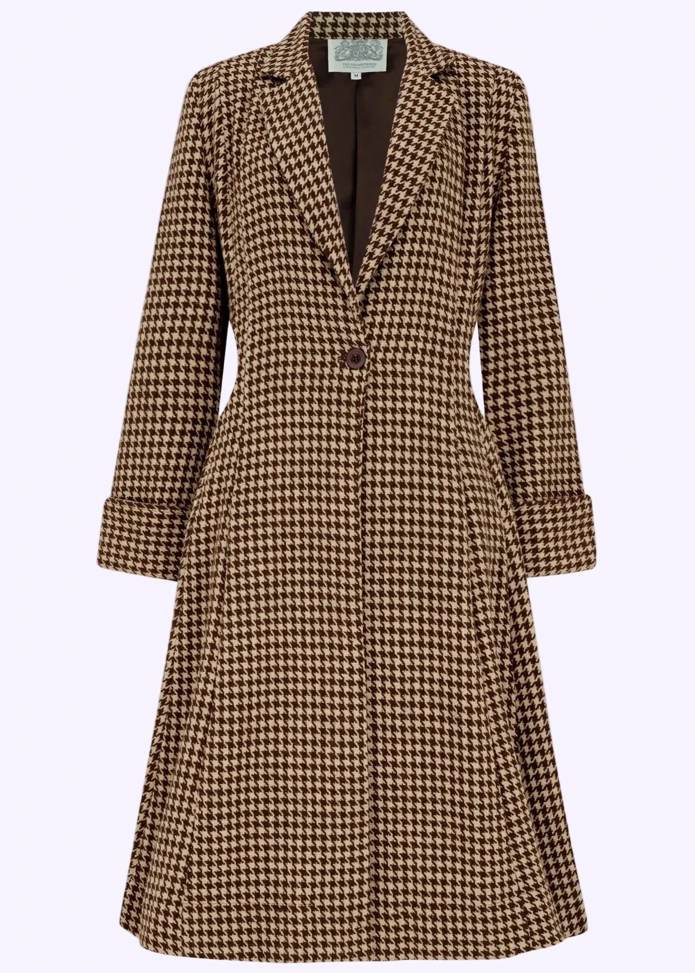 Elisabeth 1940er frakke - brun pepitetern frakke Seamstress Of Bloomsbury 