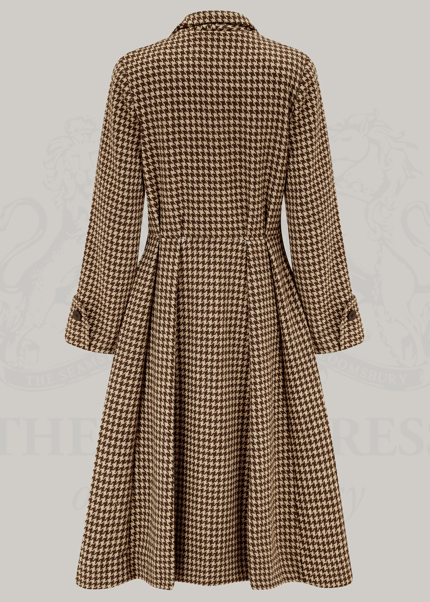 Elisabeth 1940er frakke - brun pepitetern frakke Seamstress Of Bloomsbury 