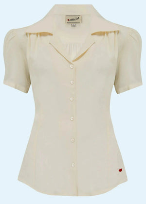 Gene kortærmet skjorte i råhvid kortærmet skjorte Weekend Doll 