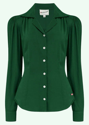 Gene langærmet skjorte i flaskegrøn langærmet skjorte Weekend Doll 