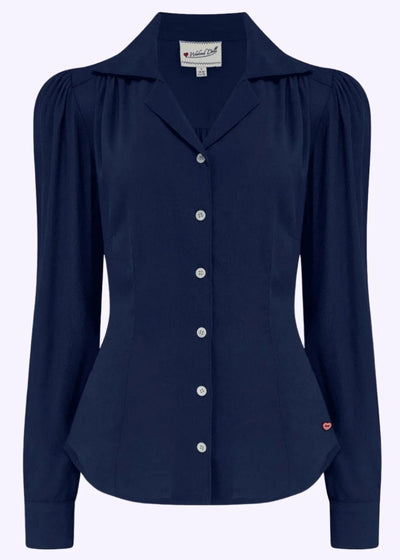 Gene langærmet skjorte i navy langærmet skjorte Weekend Doll 