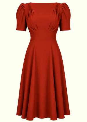 'Girl Friday' 1940'er stils kjole - rust aline kjole House of Foxy 