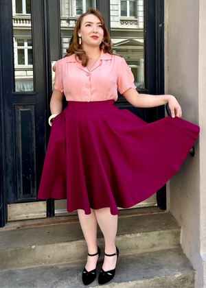 Grace kortærmet skjorte i blossom pink kortærmet skjorte Seamstress Of Bloomsbury 