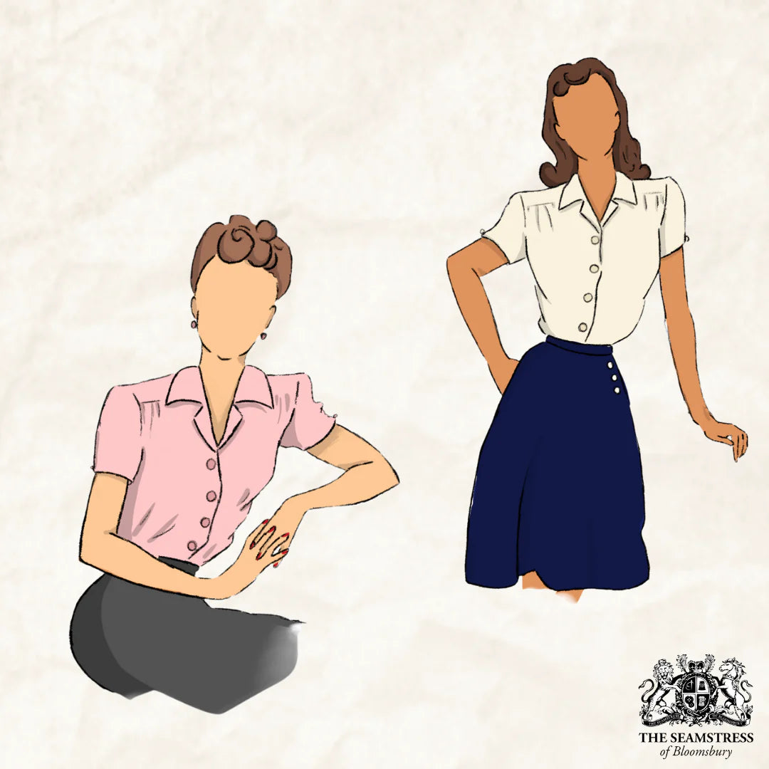 Grace kortærmet skjorte i mørkegrøn tøj Seamstress Of Bloomsbury 