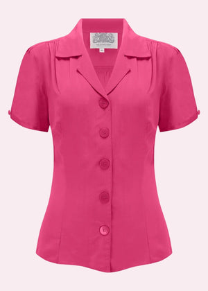 Grace kortærmet skjorte i pink Seamstress Of Bloomsbury 