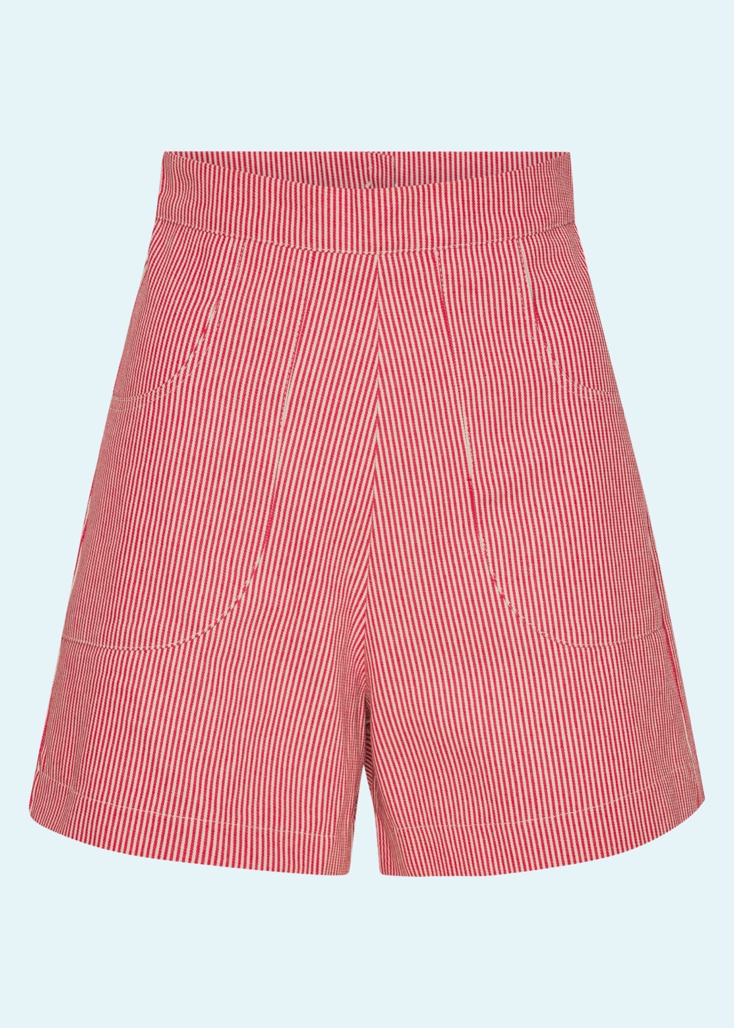 Højtaljede 1950'er stil shorts med røde striber tøj Freddies Of Pinewood 