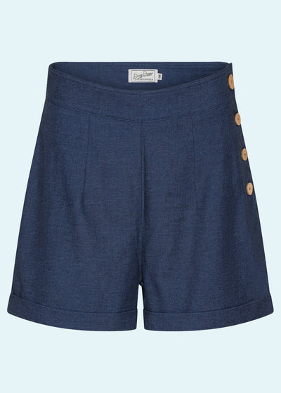 Højtaljede shorts i blå "denim" Shorts Daisy Dapper 