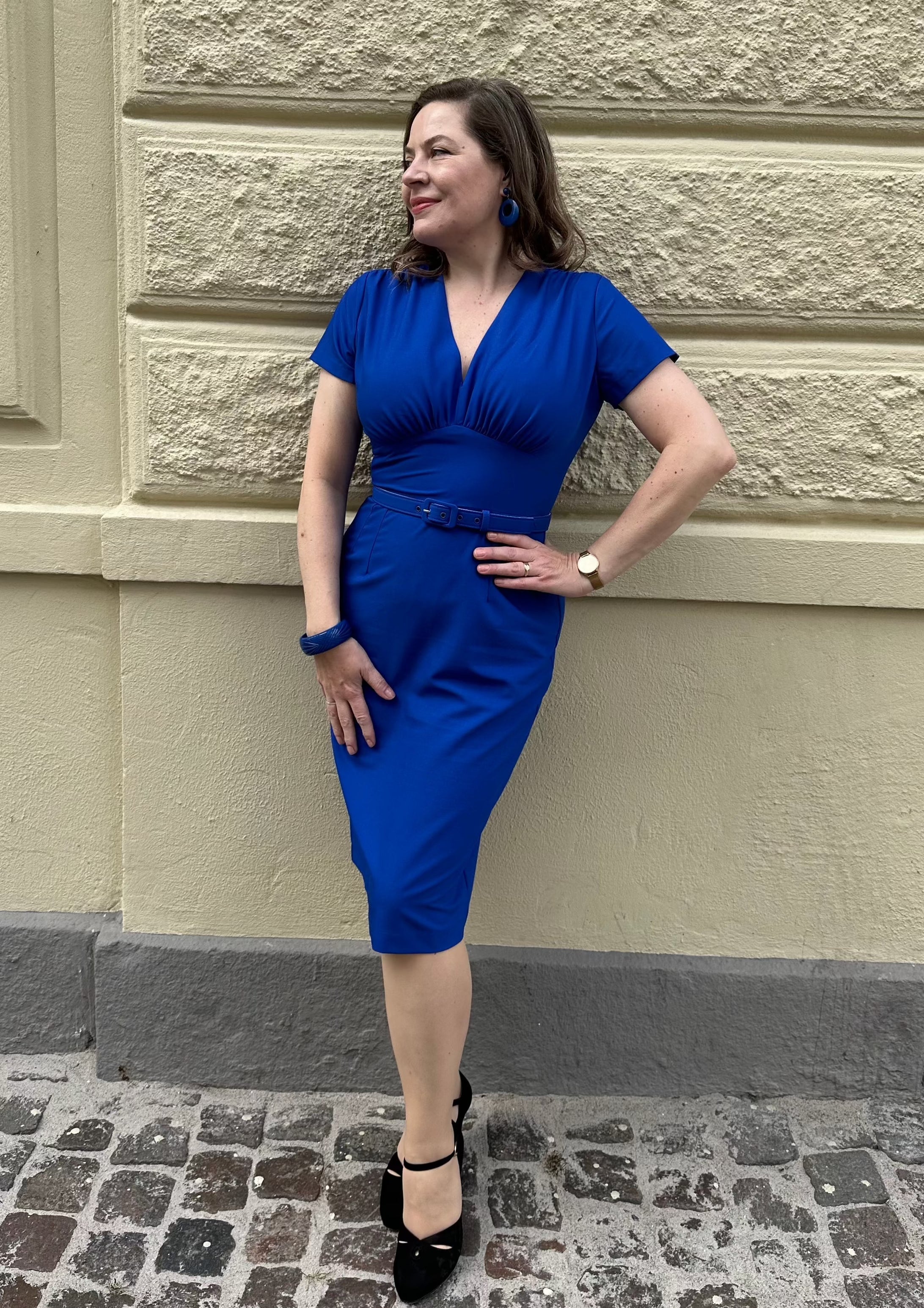 Holly pencilkjole i koboltblå Kjoler Daisy Dapper 