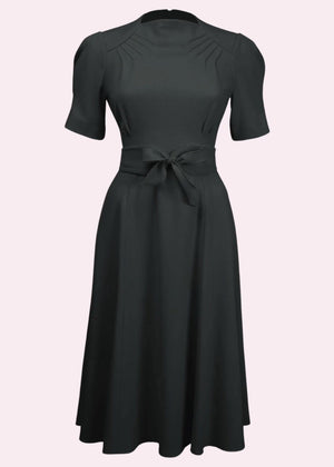 Stanwyck 40s style black A-line dress from House of Foxy Stanwyck 40s style black A-line dress from House of Foxy
