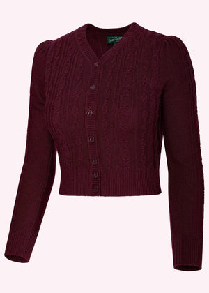 Ice Skater Cardigan - Black Cherry cardigan Emmy Design 