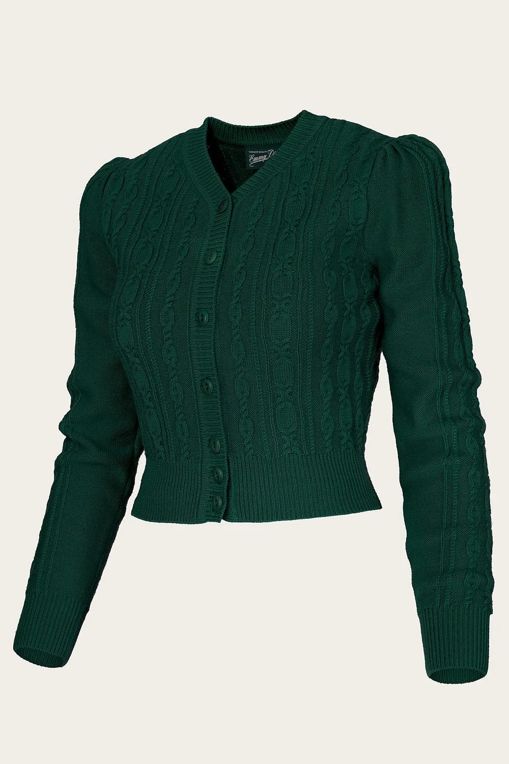 Ice Skater Cardigan i flaskegrøn merinould cardigan Emmy Design 