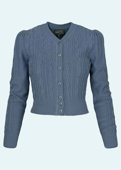 Ice Skater Cardigan i lys indigoblå merinould cardigan Emmy Design 