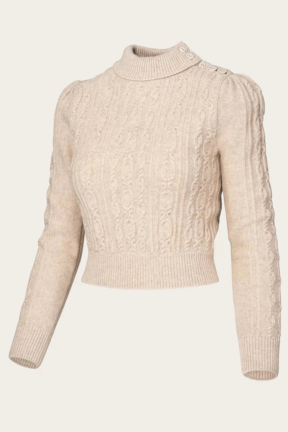 Ice Skater Sweater i antik hvid cashmere og merino uld bluse Emmy Design 