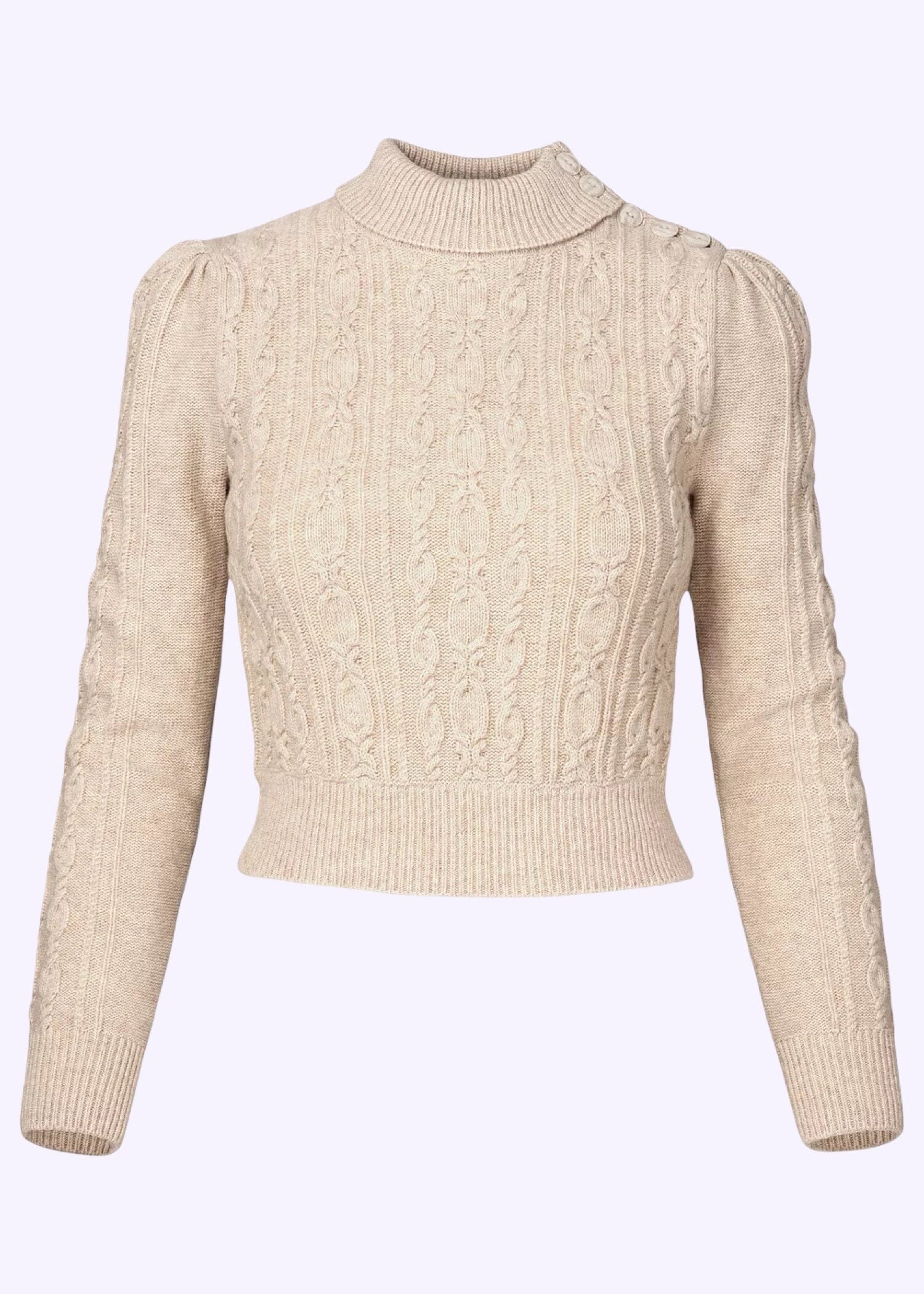 Ice Skater Sweater i antik hvid cashmere og merino uld bluse Emmy Design 