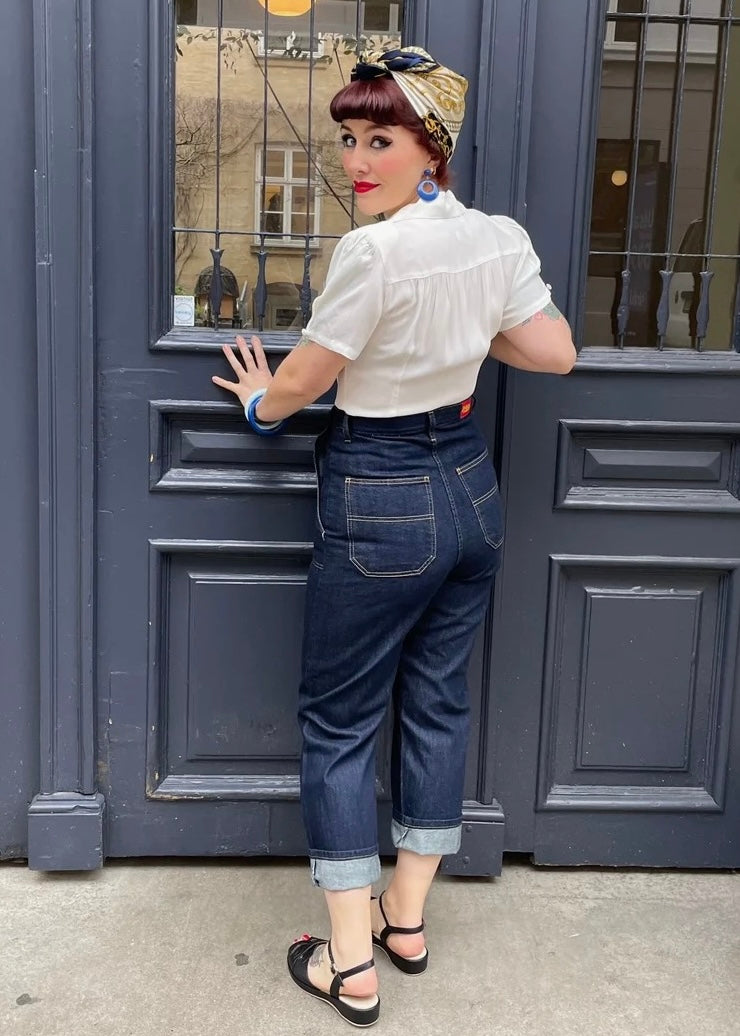 freddies of pinewood pedal pushers Pedal-Pusher jeans in high-waisted 50s look from Frame Color:Coyote Mit der Bike-OL-WM in verstellbarer Kinderhelm