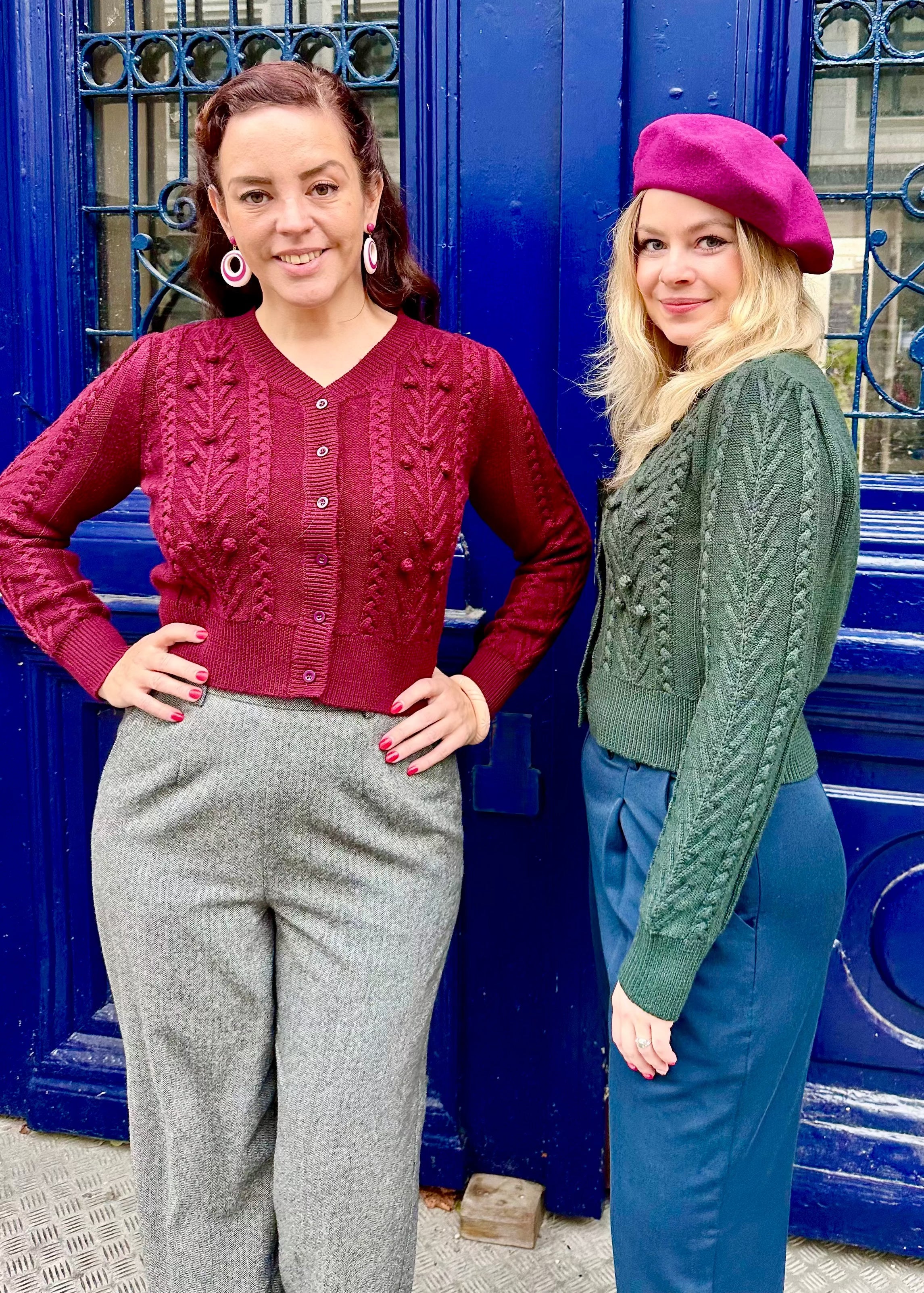 Judy cardigan - burgundy cardigan Weekend Doll 