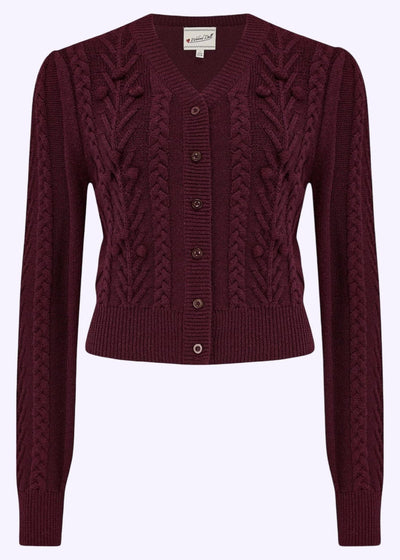 Judy Cardigan i burgundy cardigan Weekend Doll 