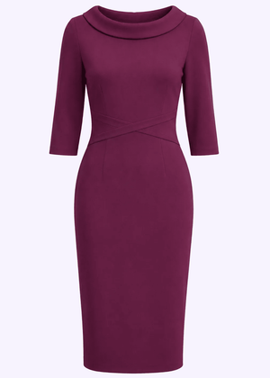Kennedy pencil kjole - mørk lilla pencil kjole Pretty Dress Company 