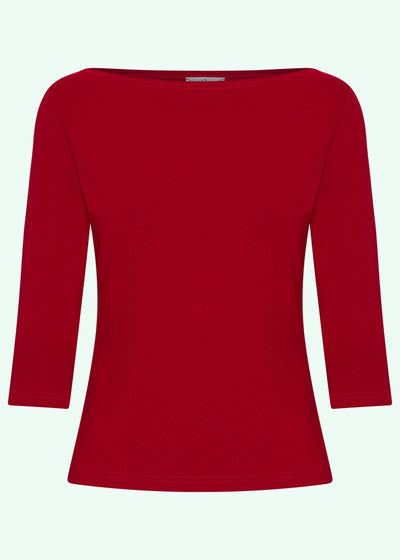 Klassisk boatneck top deluxe i rød Very Cherry 