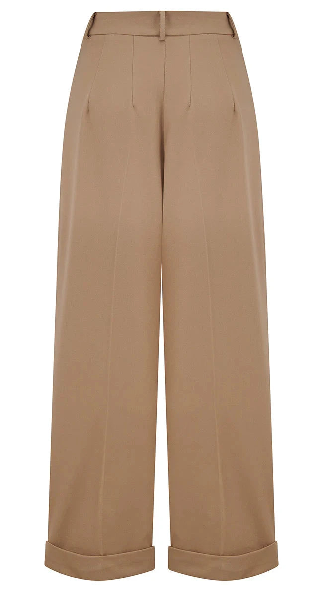 Klassiske højtaljede bukser i beige bukser Weekend Doll 