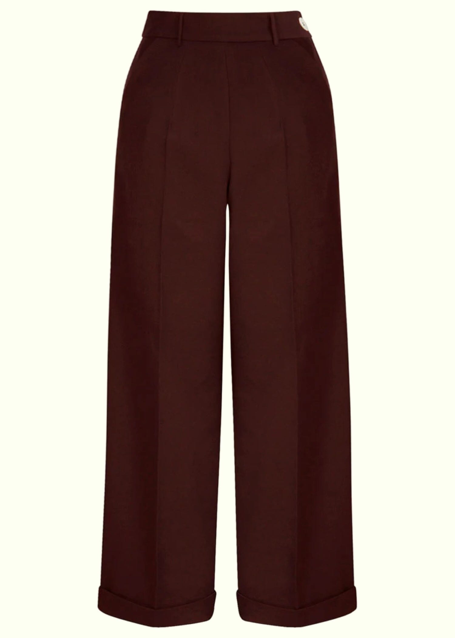 Klassiske højtaljede bukser i brun bukser Weekend Doll 