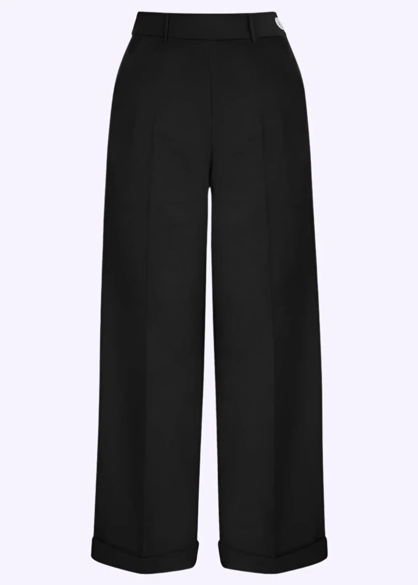 Klassiske højtaljede bukser i sort bukser Weekend Doll 