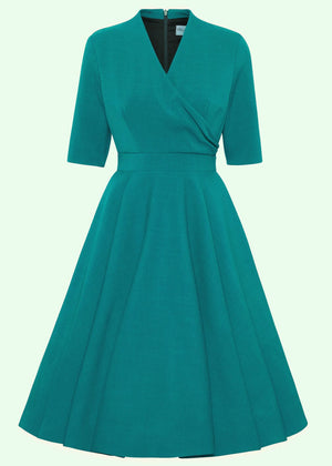 Leyla swing kjole med 3/4 ærmer - jade swing kjole Pretty Dress Company 