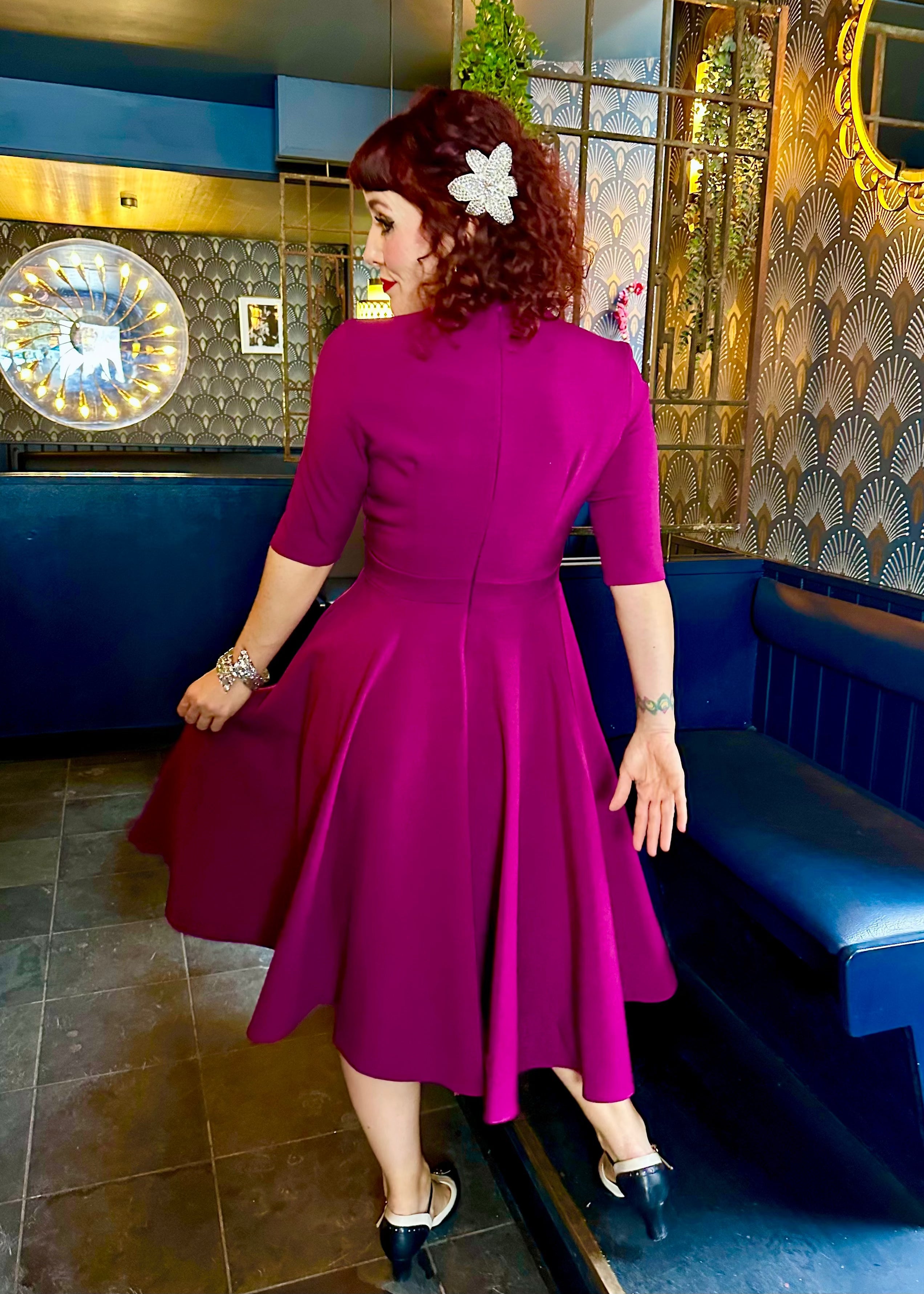 open lace back dress 1950s style Swing dress from Pretty Dress Company