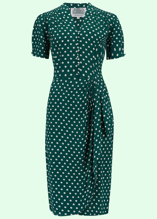 Mabel 1940s dress - green spot