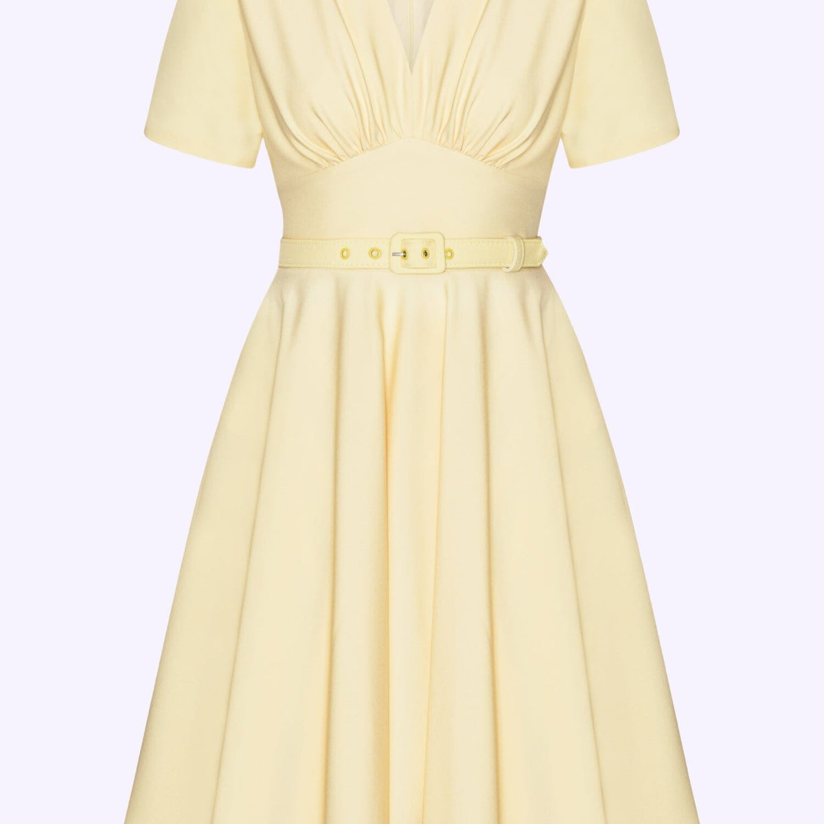 pastel yellow vintage dress Vintage 1960 Ladies HENRY LEE Pastel Yellow Dress w/ Floral Embroidery 29"  W