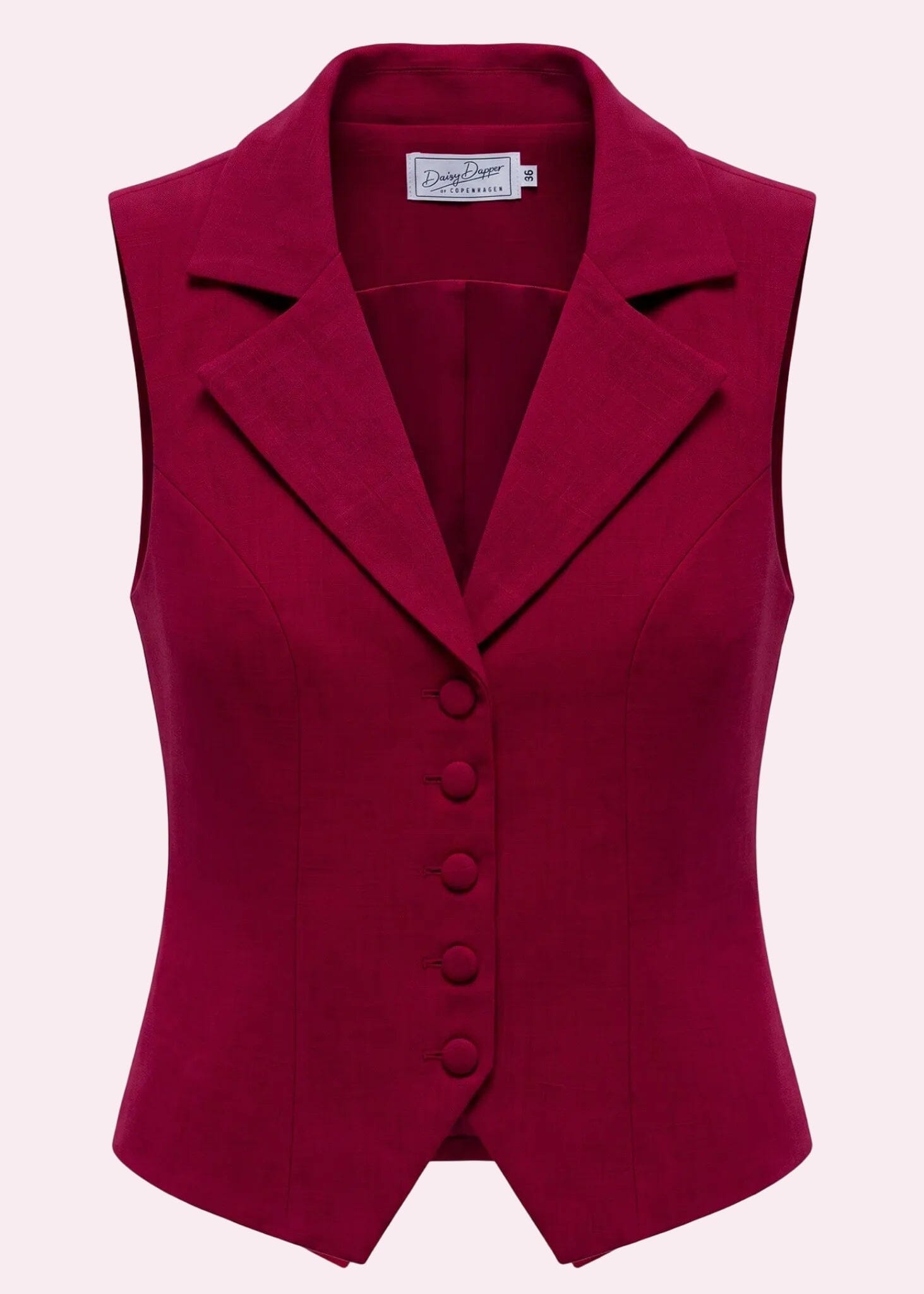 Marlene vest - berry linen look vest Daisy Dapper 