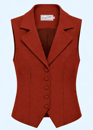 Marlene vest - rust rød vest Daisy Dapper 
